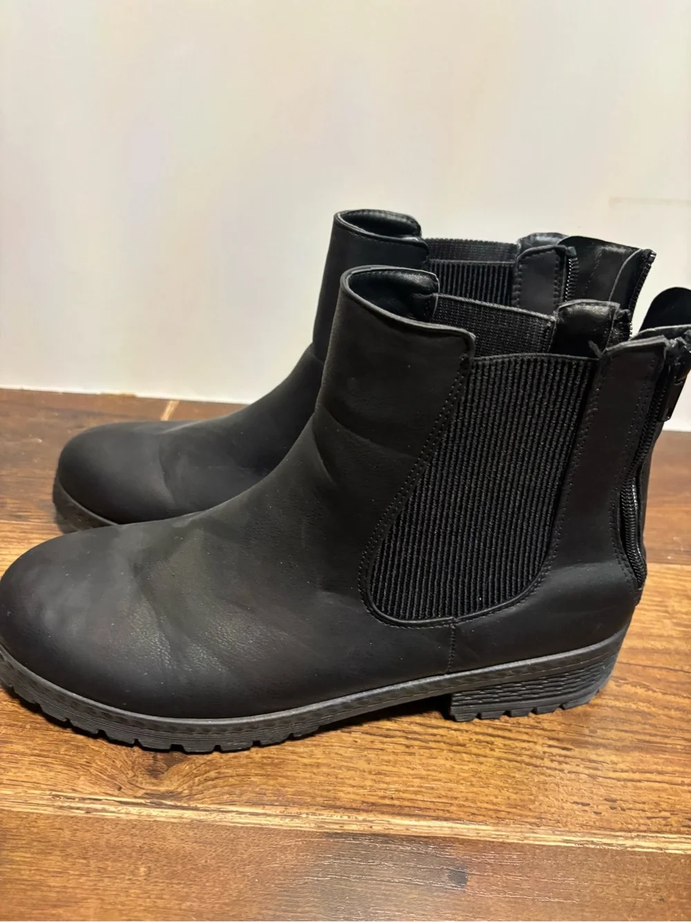 Women’s Black Chelsea Booties with Easy Zip